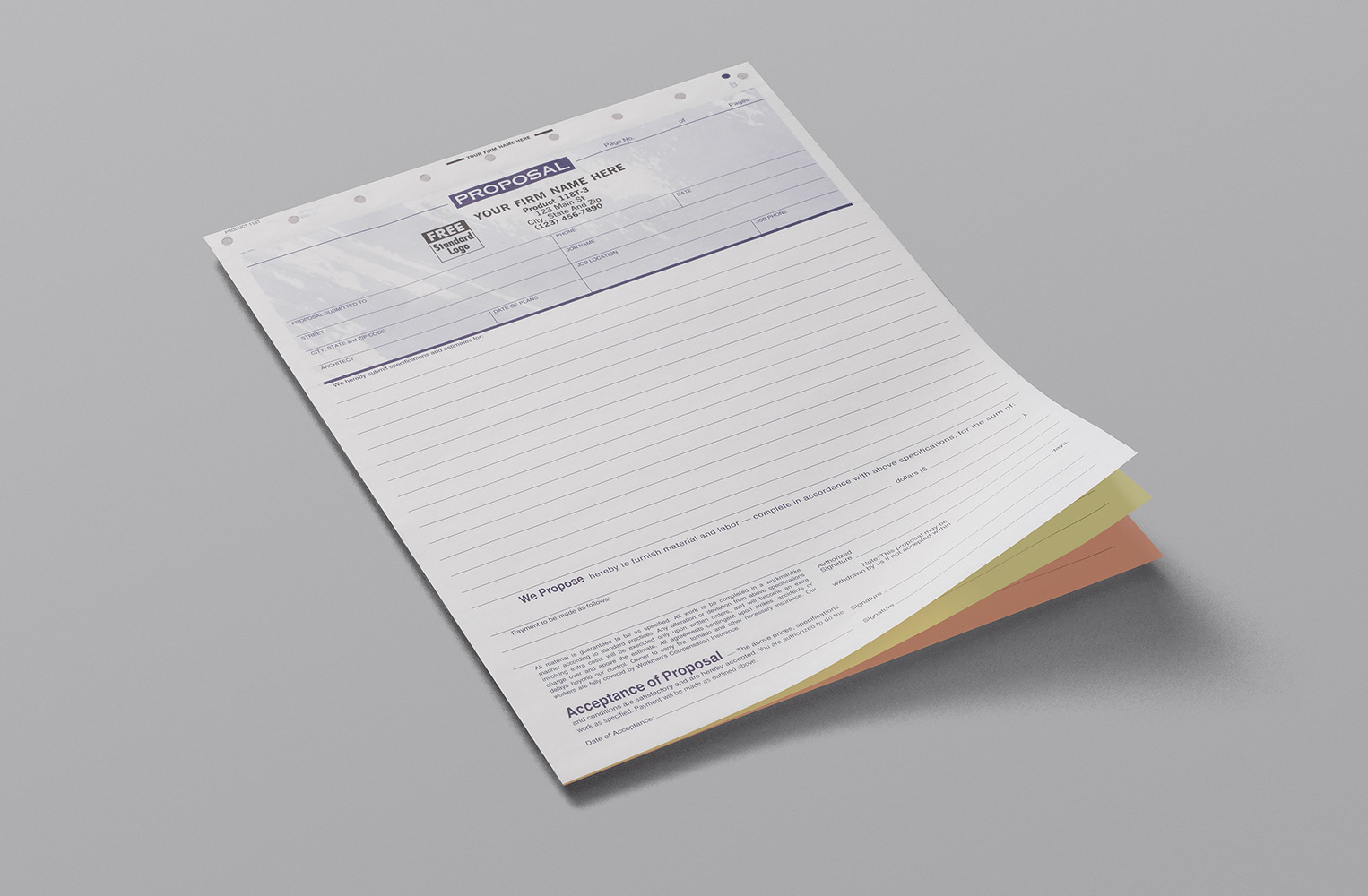 3 Part NCR pads Single Sided