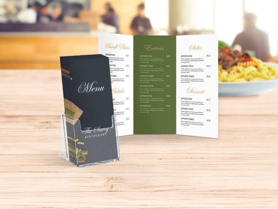 Menu printing on sale